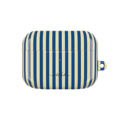Cobalt & Butter Striped AirPod Case by etchd