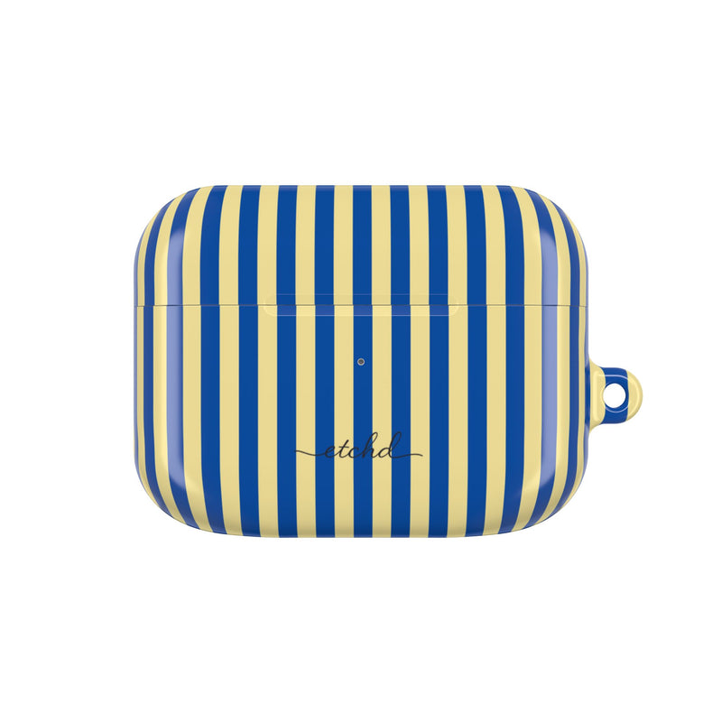 Cobalt & Butter Striped AirPod Case by etchd