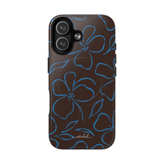 Espresso & Cerulean Floral Magnetic Phone Case by etchd, view 25