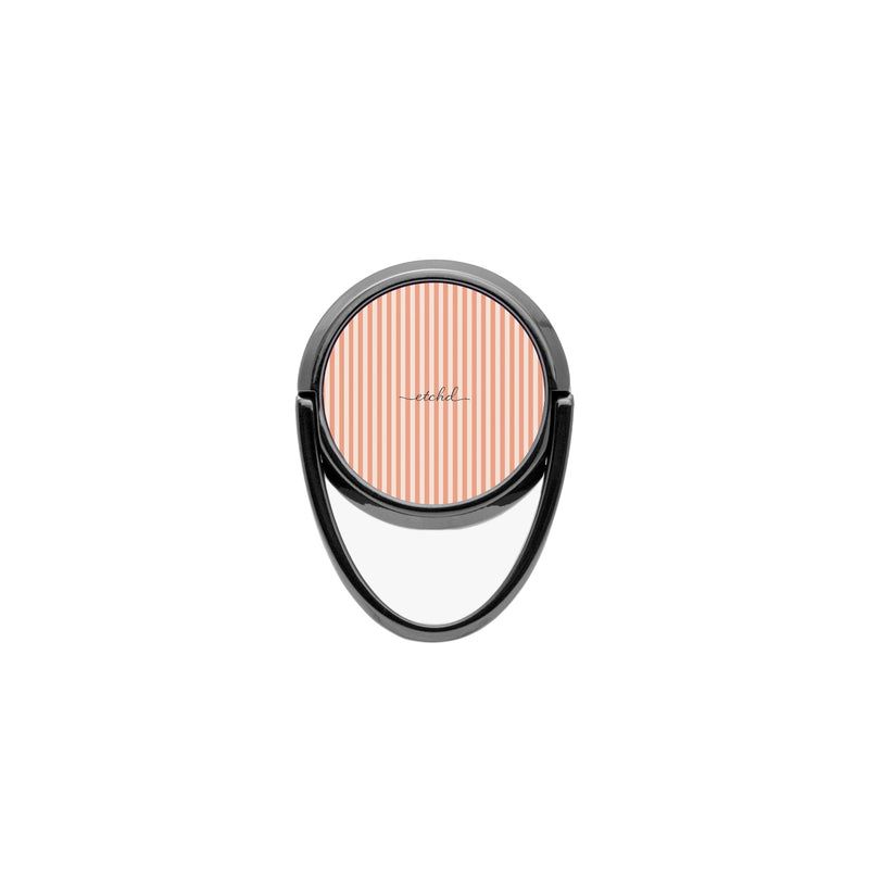 Coral & Cream Striped Handy-Ring-Halterung-zoom-