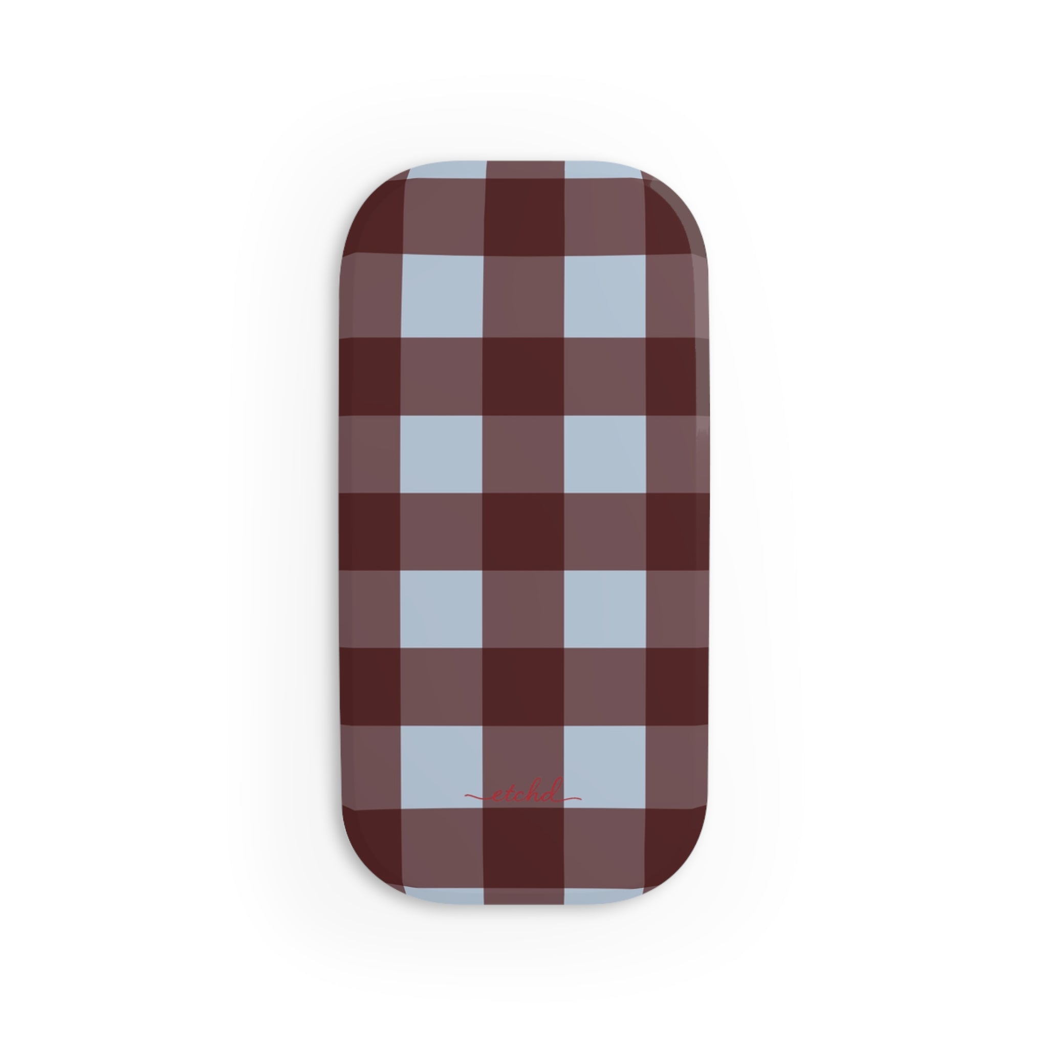 Blue & Cherry Gingham Click-On Phone Grip by etchd, view 2