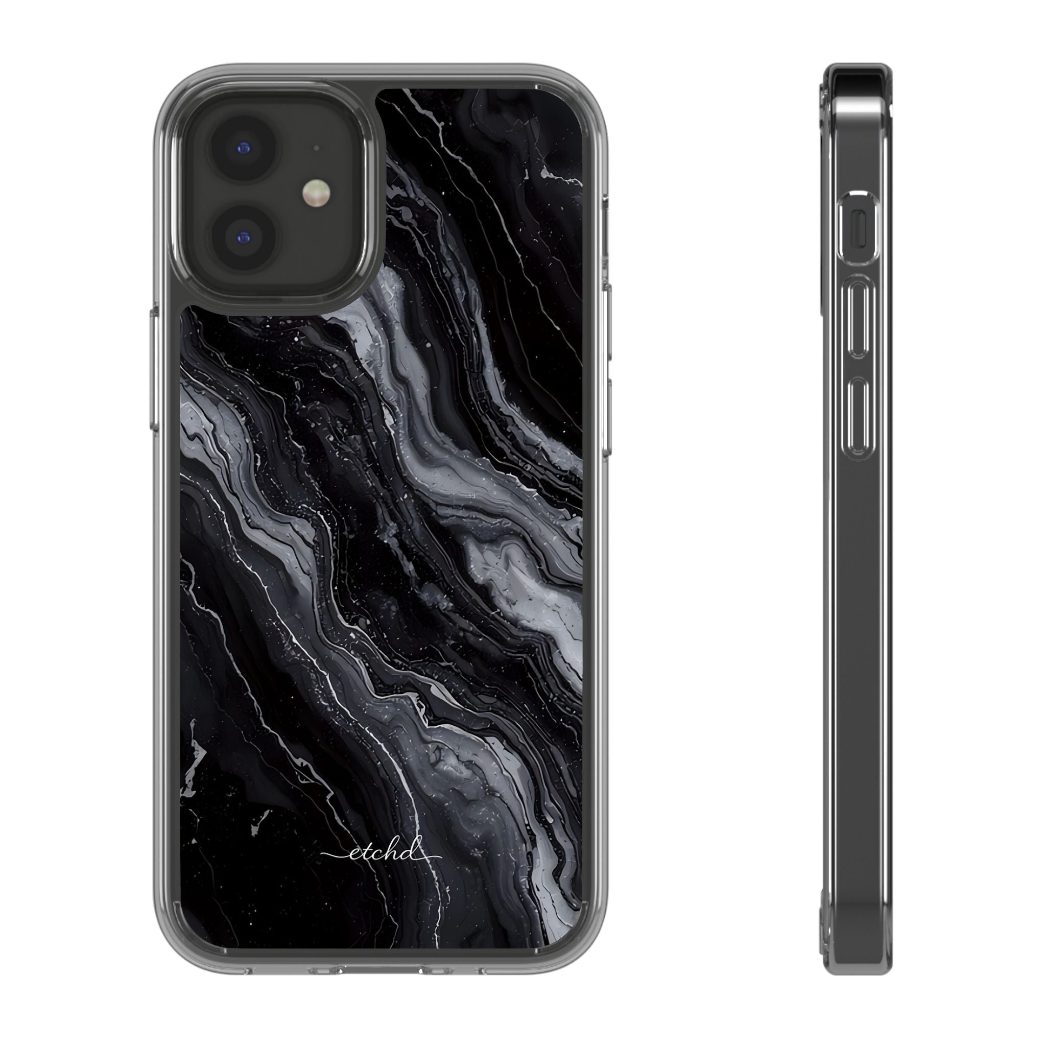 Onyx Pearl Clear Phone Case by etchd, view 2