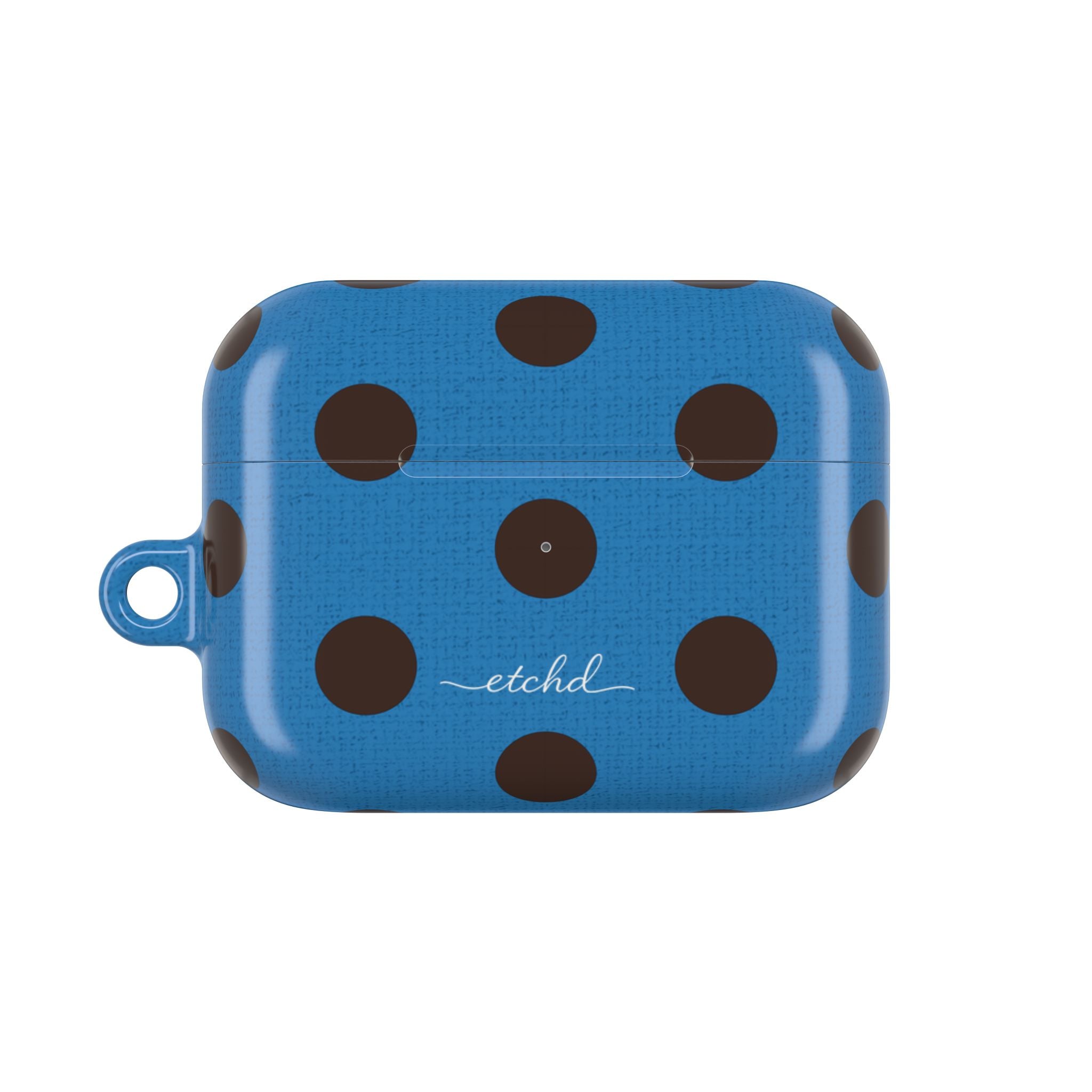 Espresso & Cerulean Polka Dot AirPod Case by etchd, view 2