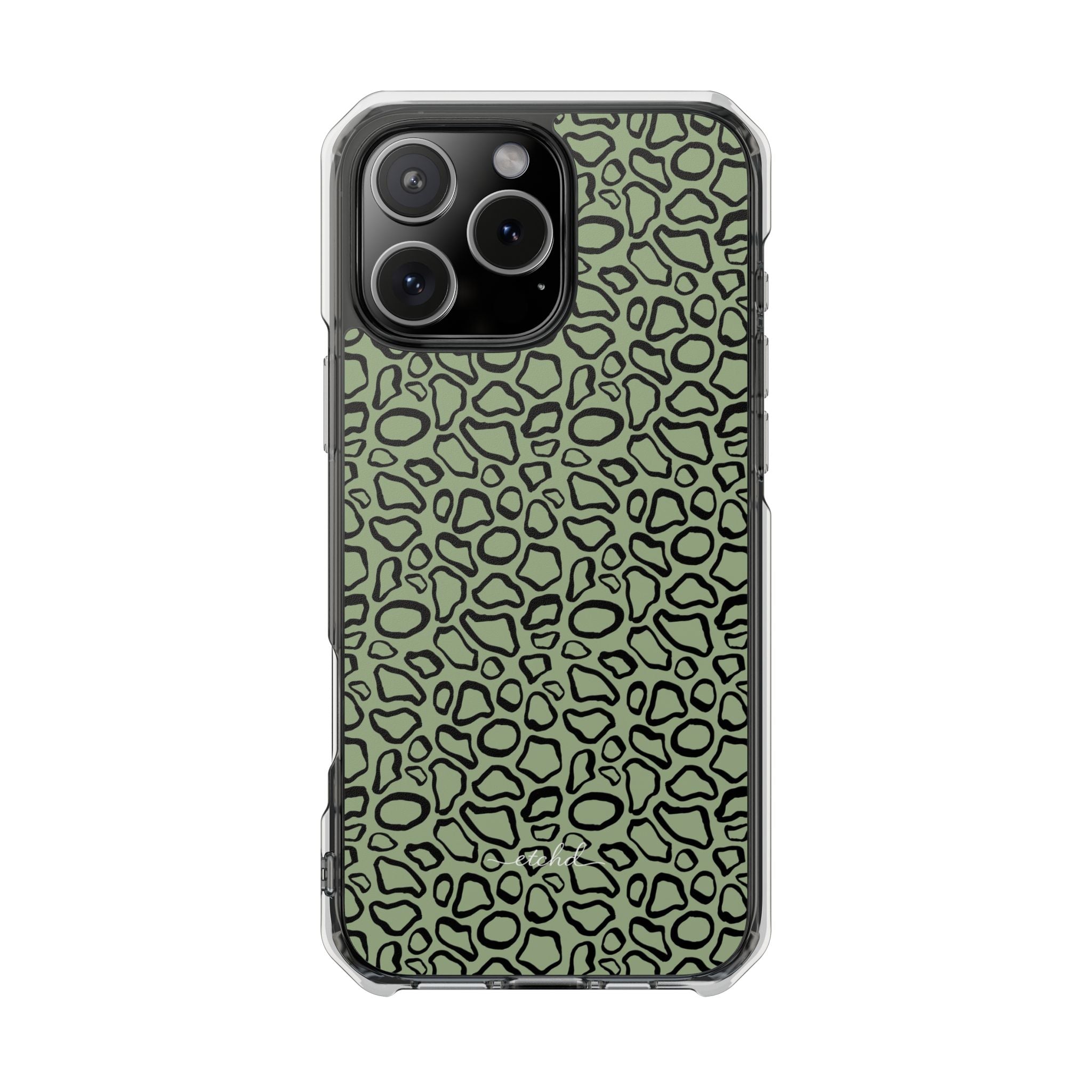 Abstract Print Sage Clear Magnetic Phone Case by etchd