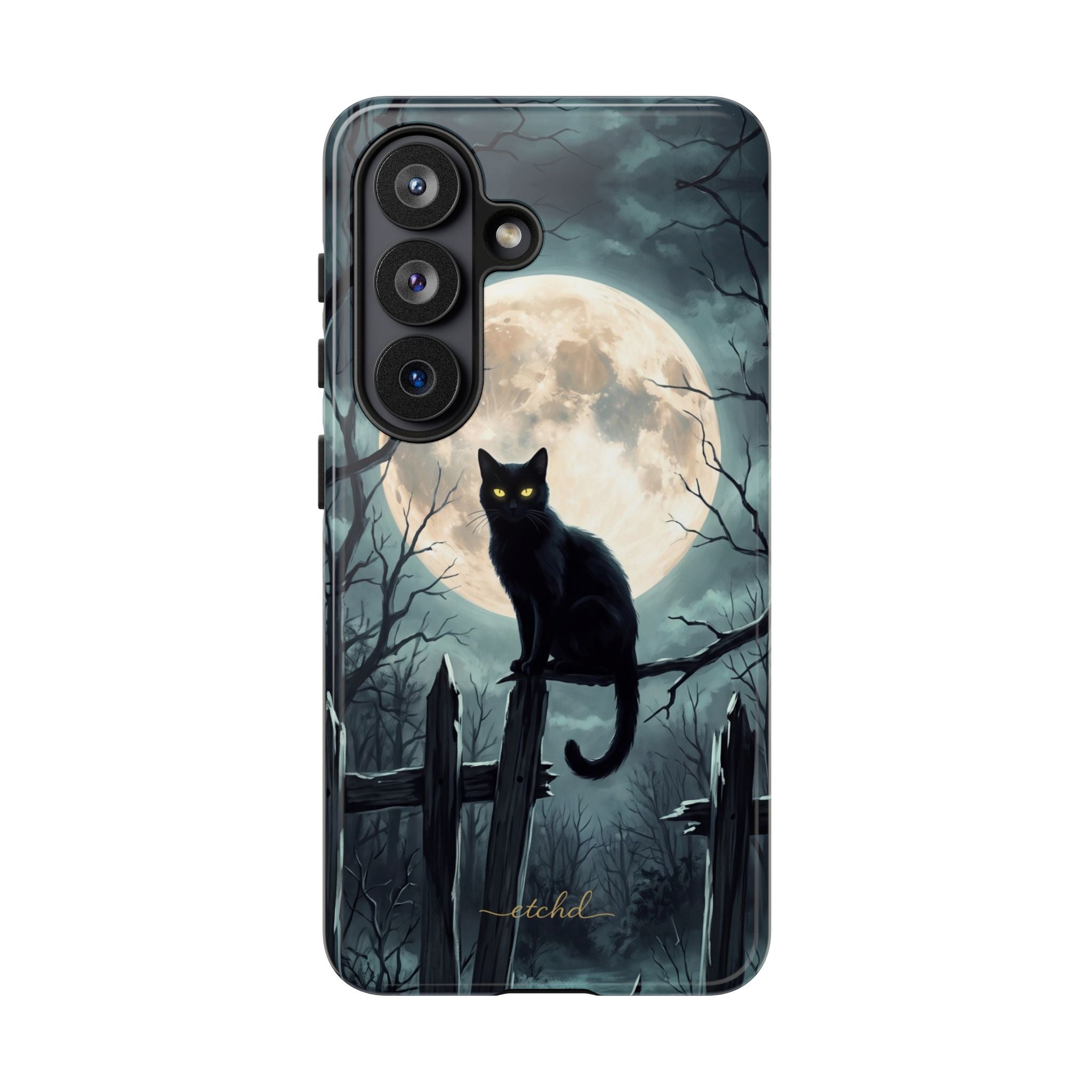 Midnight Cat Phone Case by etchd, view 61