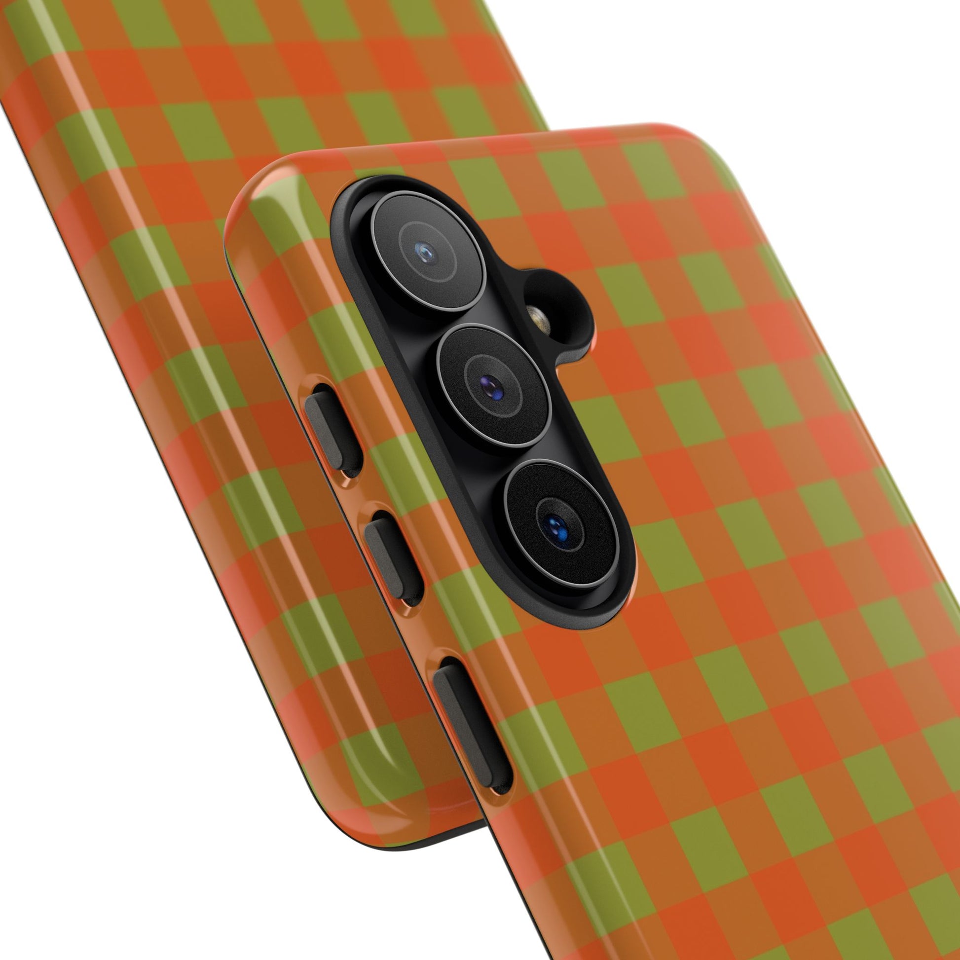 Persimmon & Wasabi Gingham Phone Case by etchd, view 209