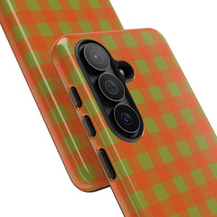 Persimmon & Wasabi Gingham Phone Case by etchd, view 209