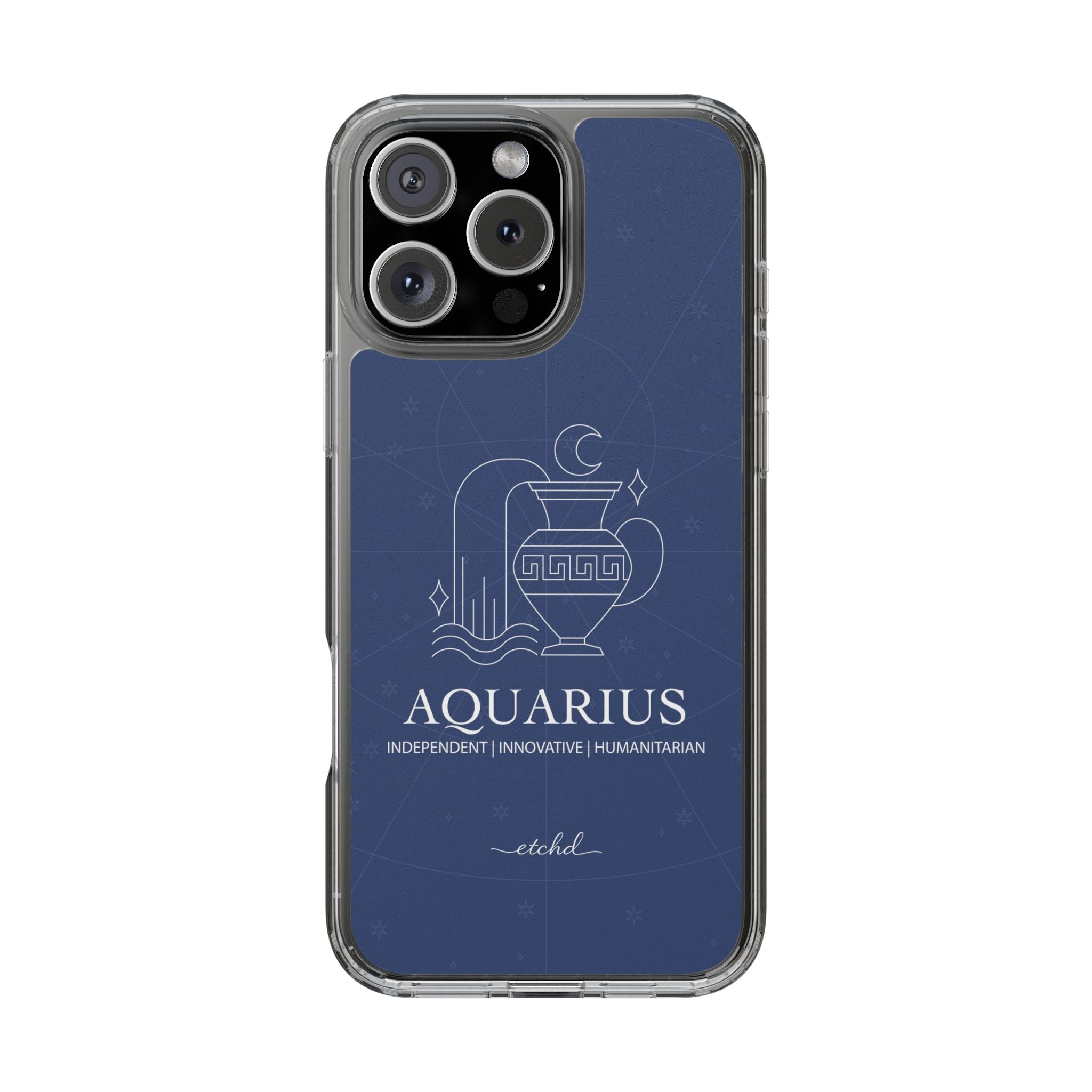 Aquarius Clear Phone Case by etchd