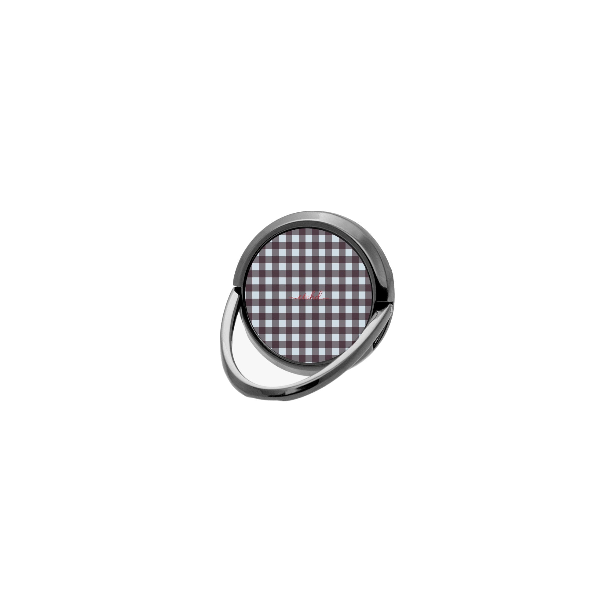 Blue & Plum Gingham Phone Ring Holder by etchd
