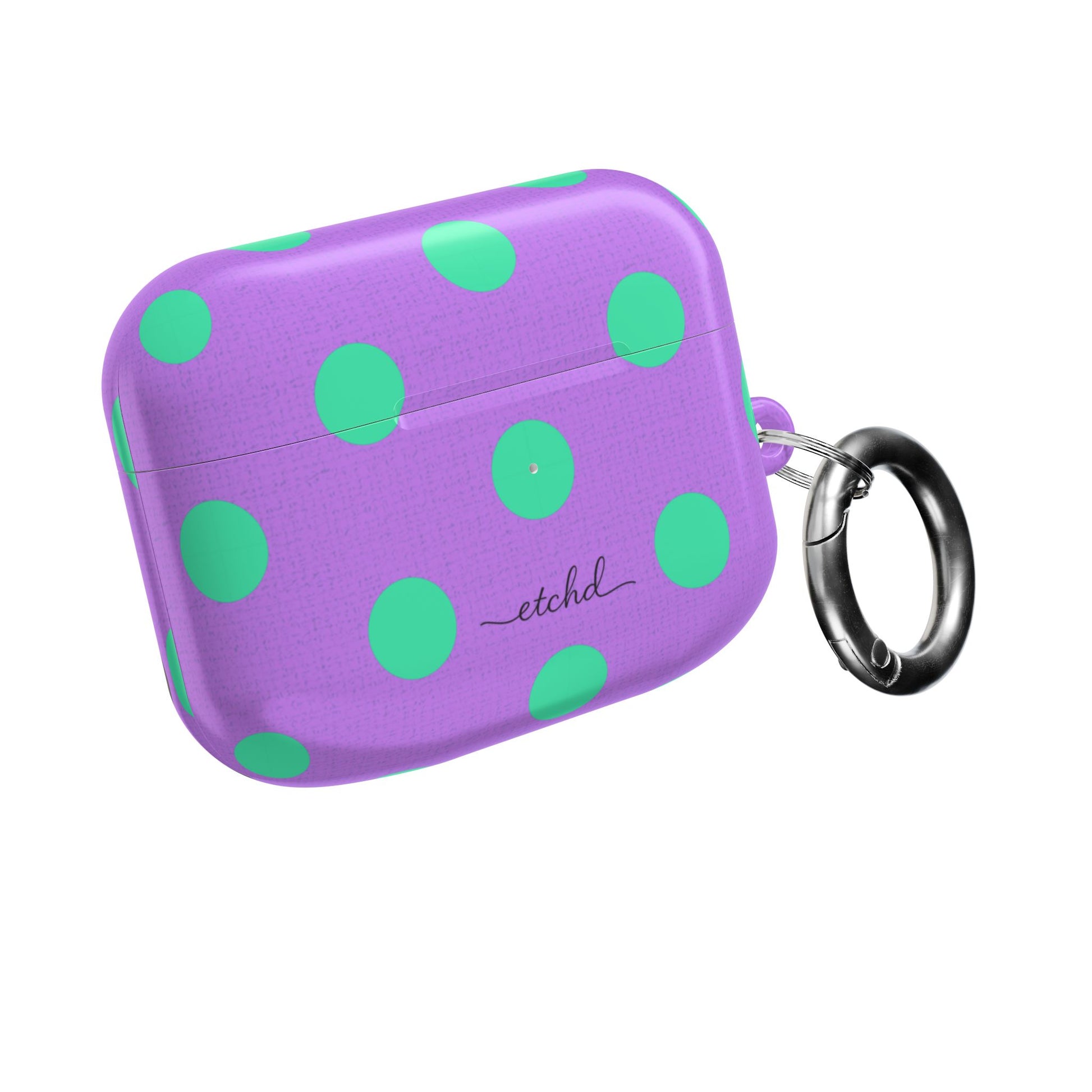 Hypermint & Lilac Polka Dot AirPod Case by etchd, view 8