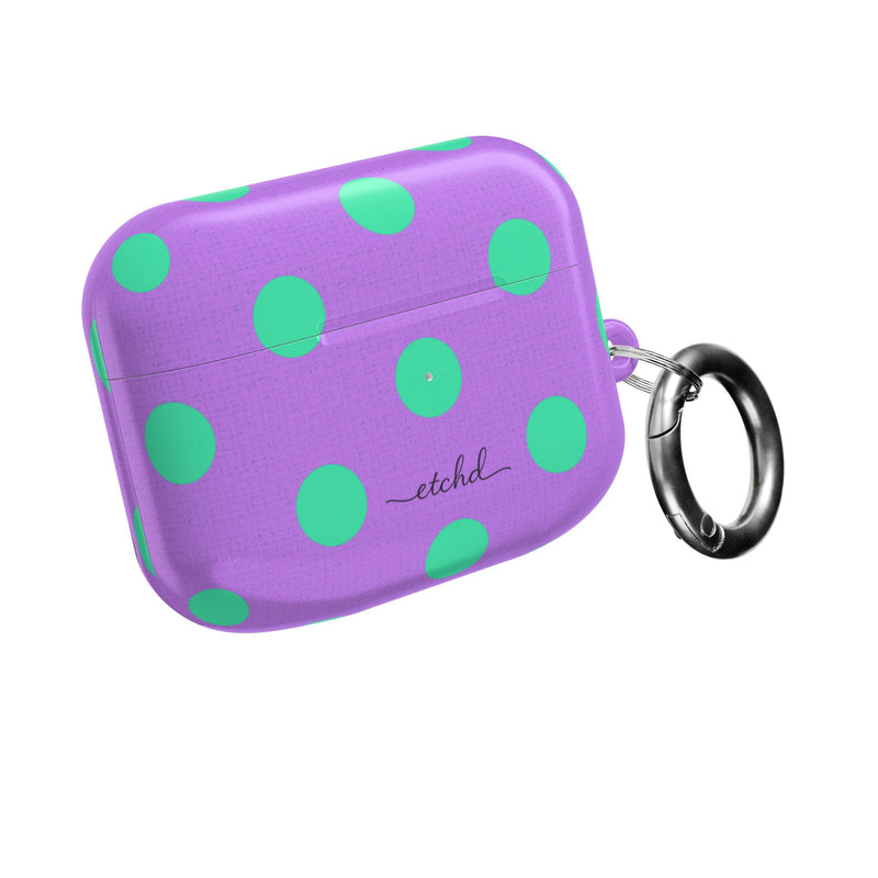 Hypermint & Lilac Polka Dot AirPod Case by etchd, view 8