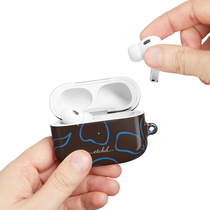 Espresso & Cerulean Floral AirPod Case by etchd, view 11