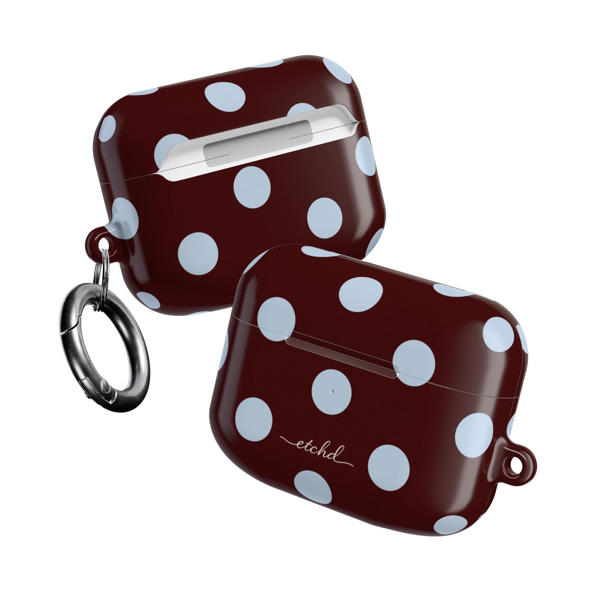 Cherry & Blue Polka Dot AirPod Case by etchd, view 10