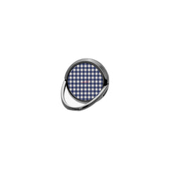 Navy & Cream Gingham Anello supporto per telefono di etchd