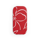Classic Red & White Floral Click-On Phone Grip