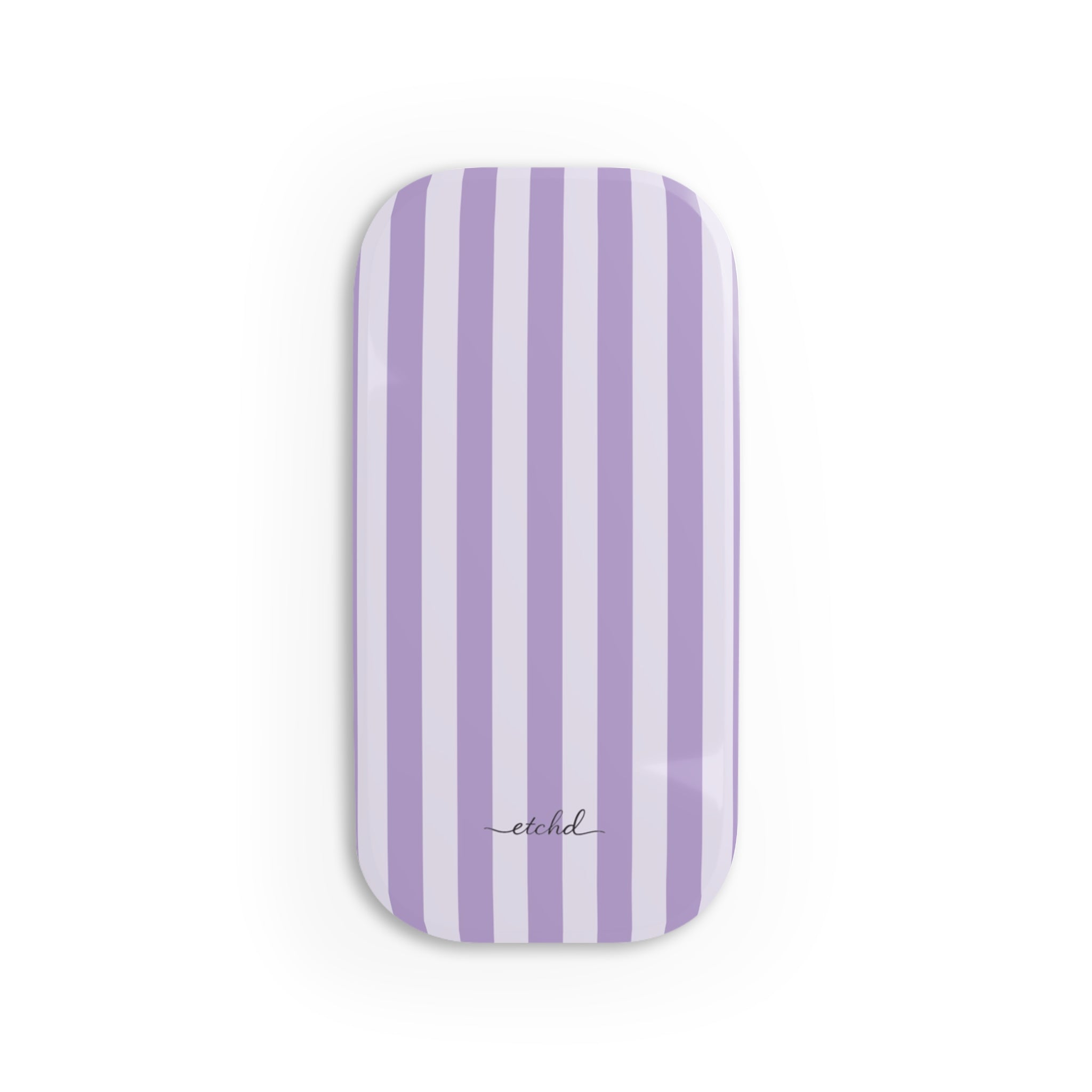 Lilac & Cream Striped Click-On Phone Grip by etchd