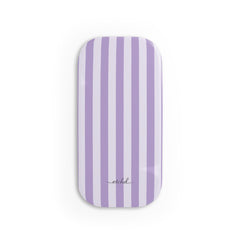 Lilac & Cream Striped Anello clip per telefono di etchd
