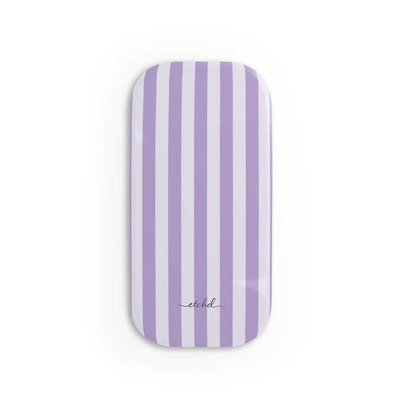 Lilac & Cream Striped Anello clip per telefono di etchd