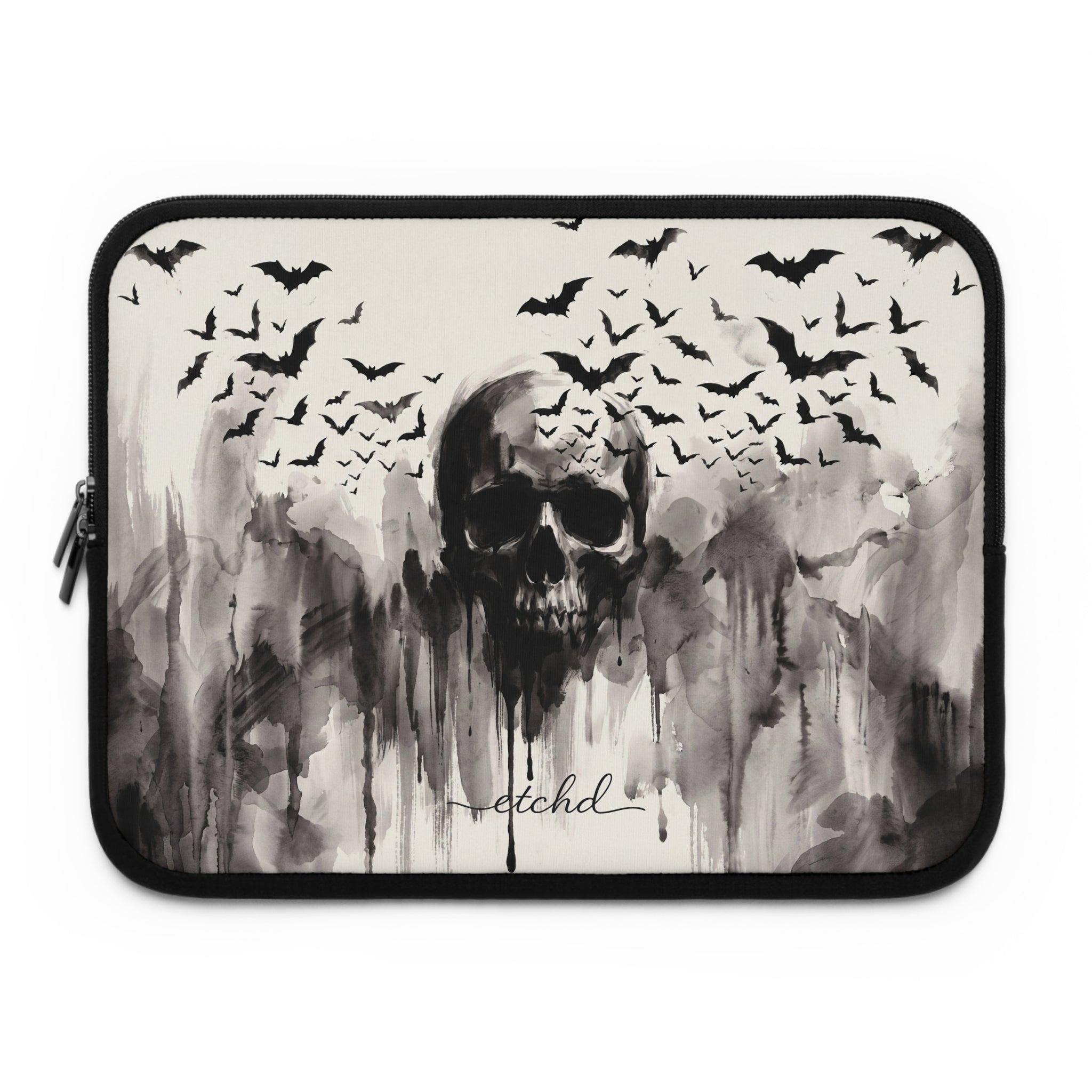 Ink Skull Laptop Sleeve by etchd