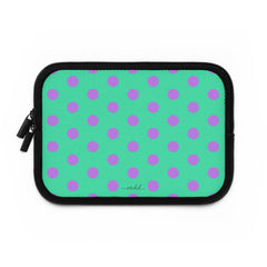 Lilac And Hypermint Polka Dot Laptop Sleeve by etchd, view 2