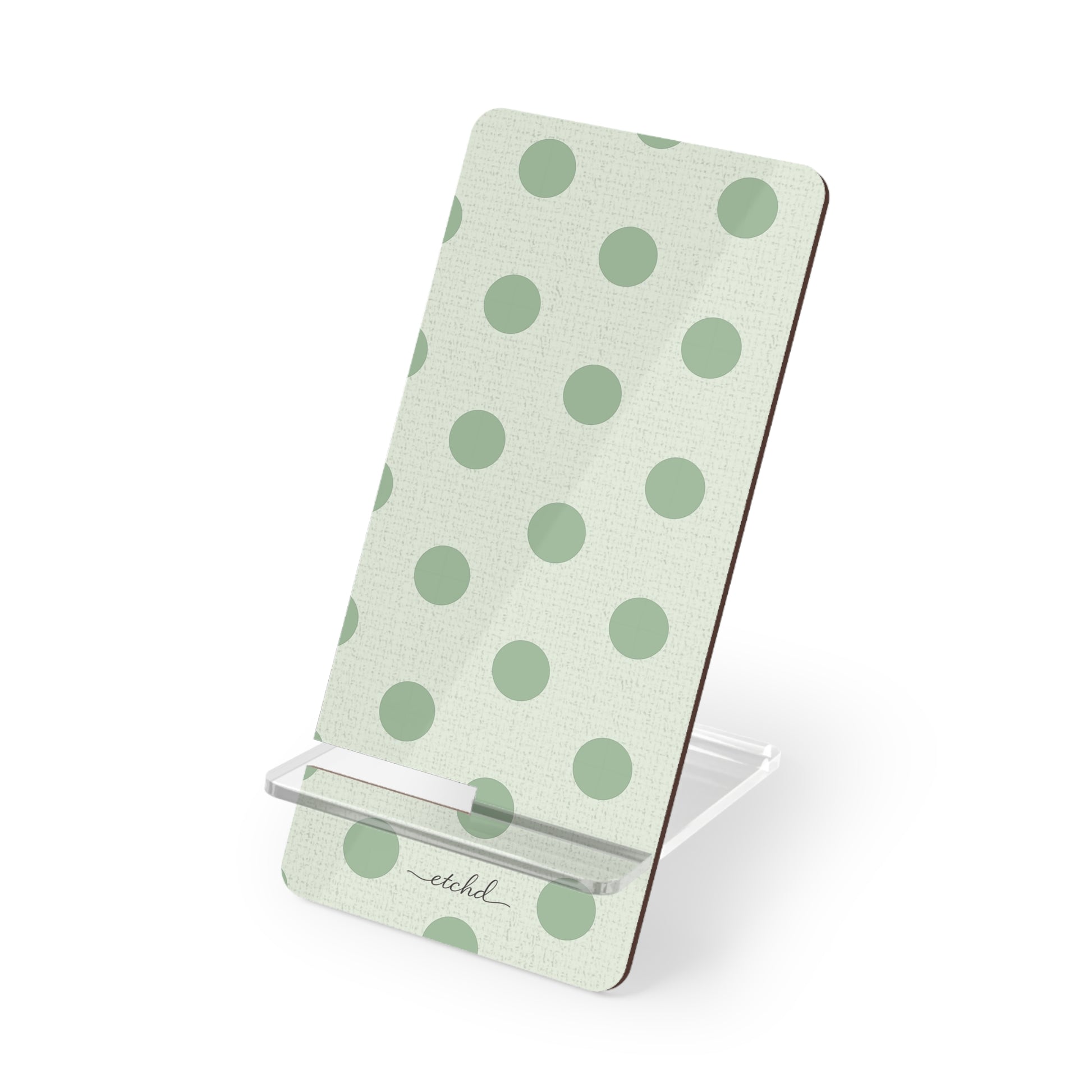 Sage Polka Dot Phone Stand by etchd