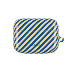 Cobalt & Butter Striped Diagonal AirPod Case by etchd