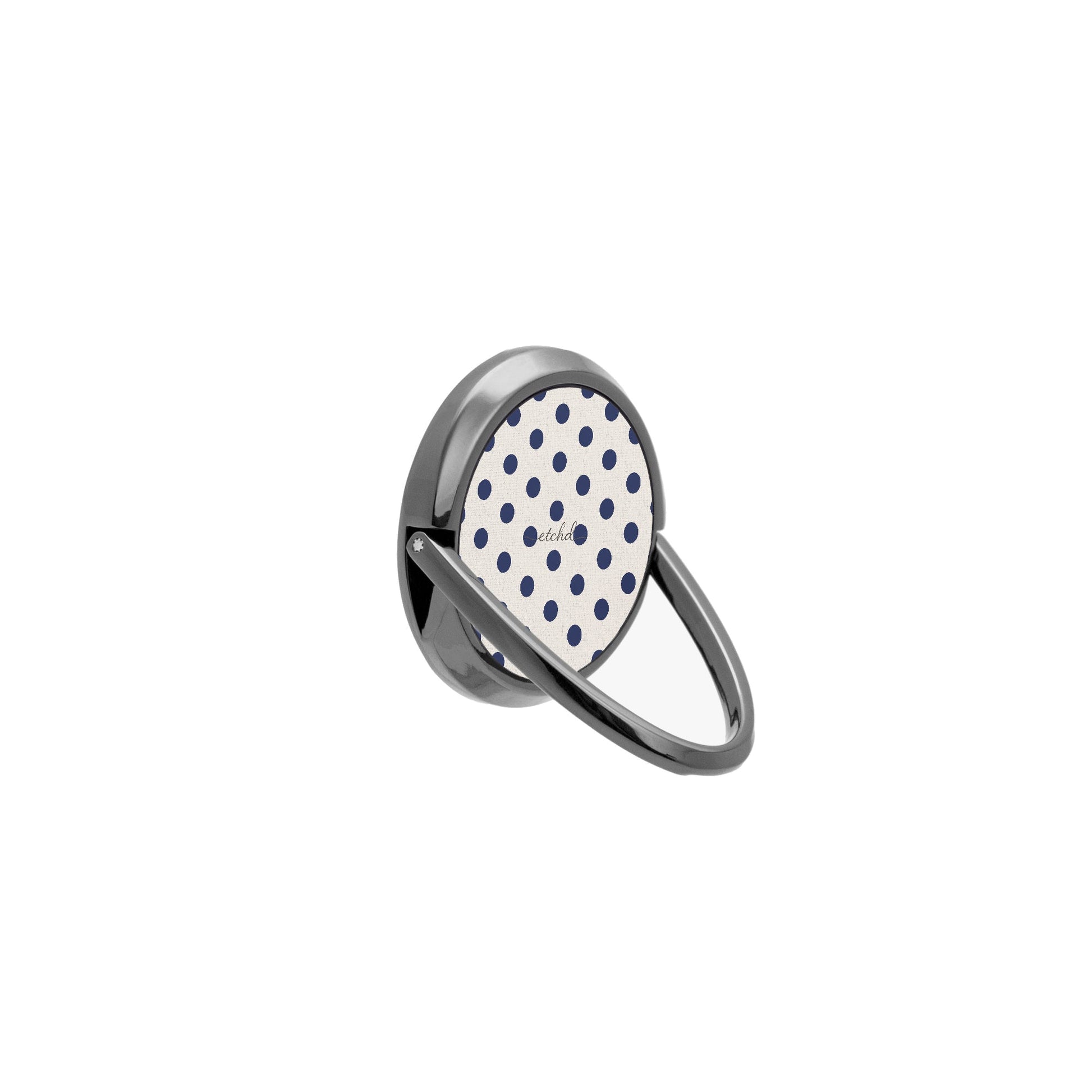 Navy & Cream Polka Dot Phone Ring Holder by etchd, view 8