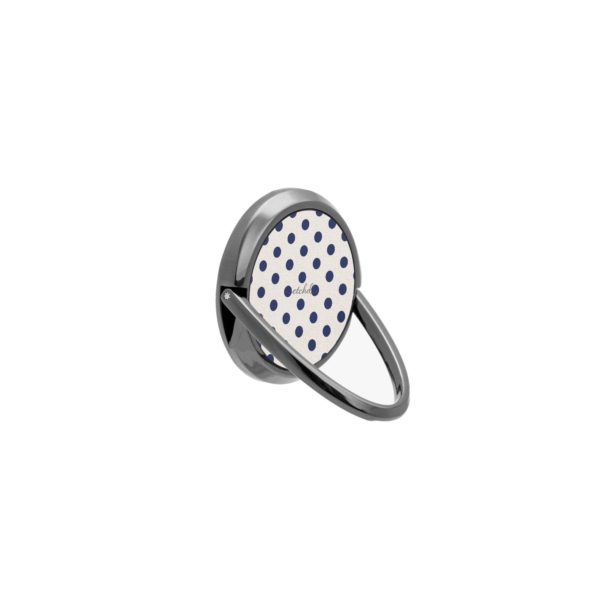 Navy & Cream Polka Dot Phone Ring Holder by etchd, view 8