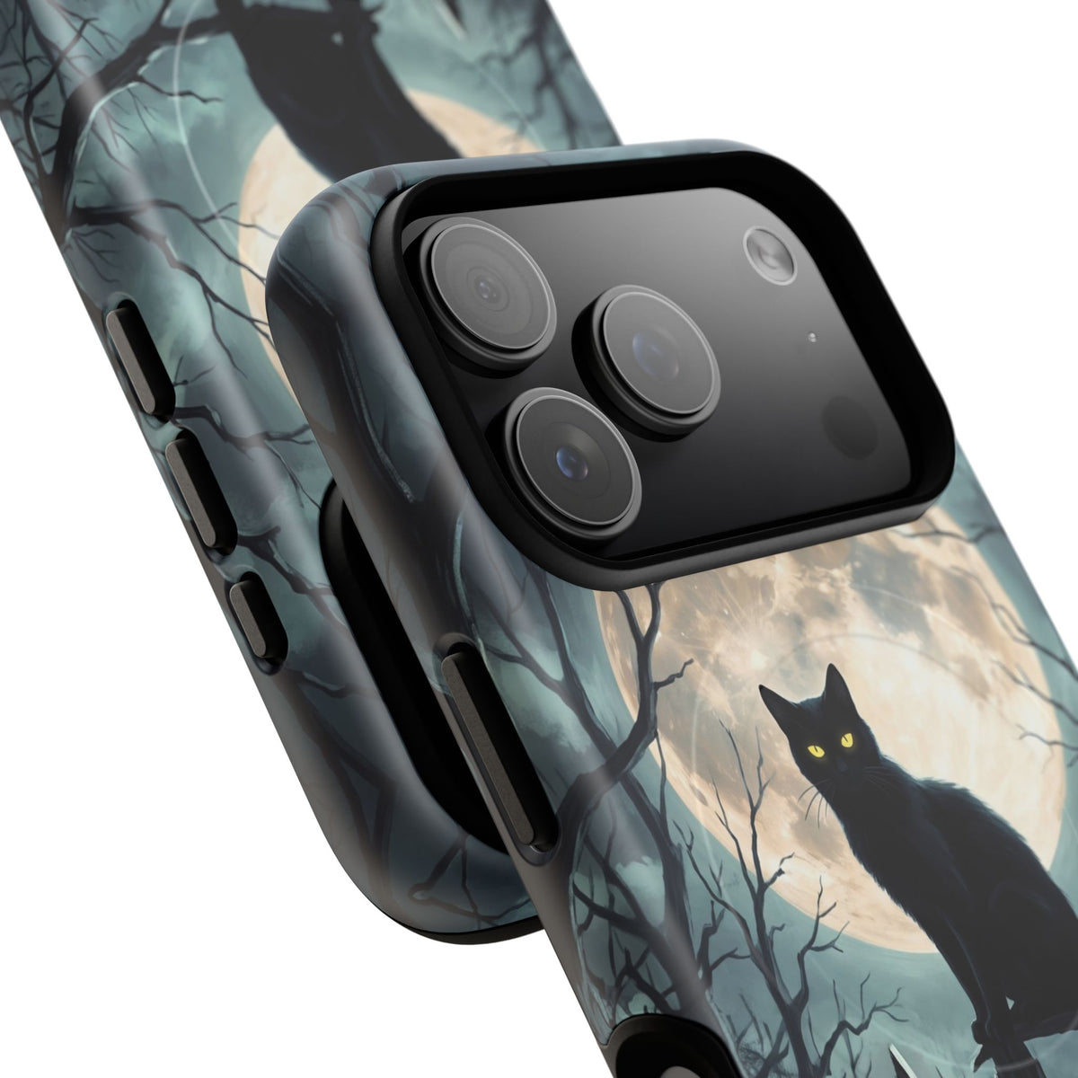 Midnight Cat Magnetic Phone Case by etchd, view 100