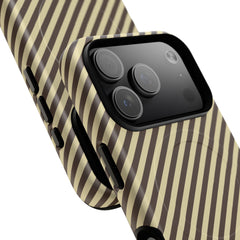 Butter & Brown Striped Diagonal Magnetic Phone Case by etchd, view 100
