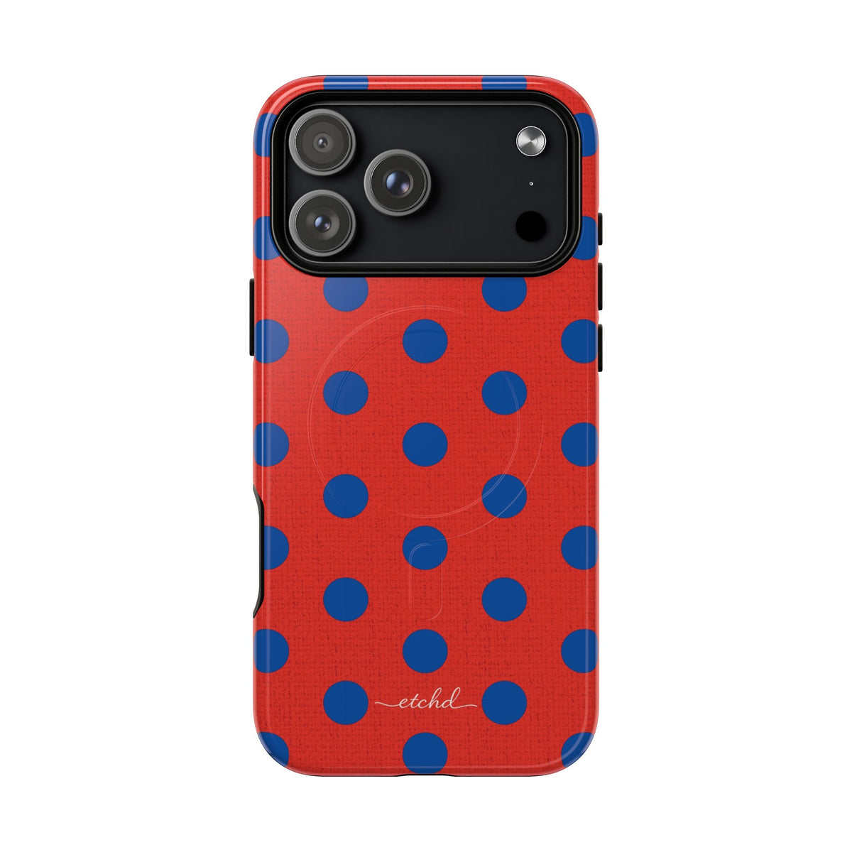 Cobalt & Poppy Polka Dot Magnetic Phone Case by etchd, view 31