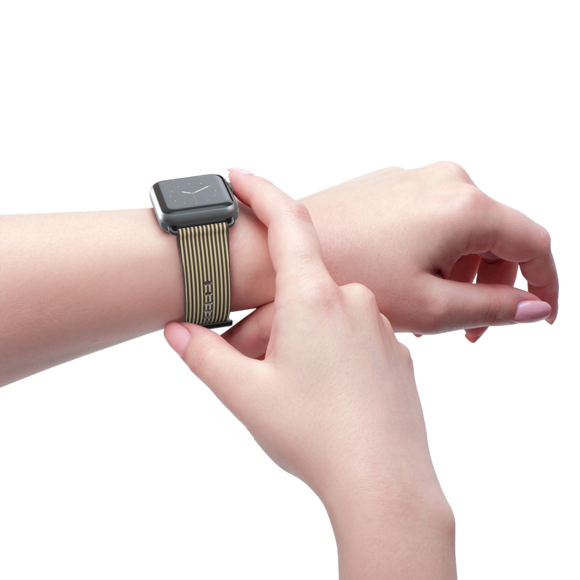 Butter & Brown Striped Smartwatch Strap by etchd, view 11