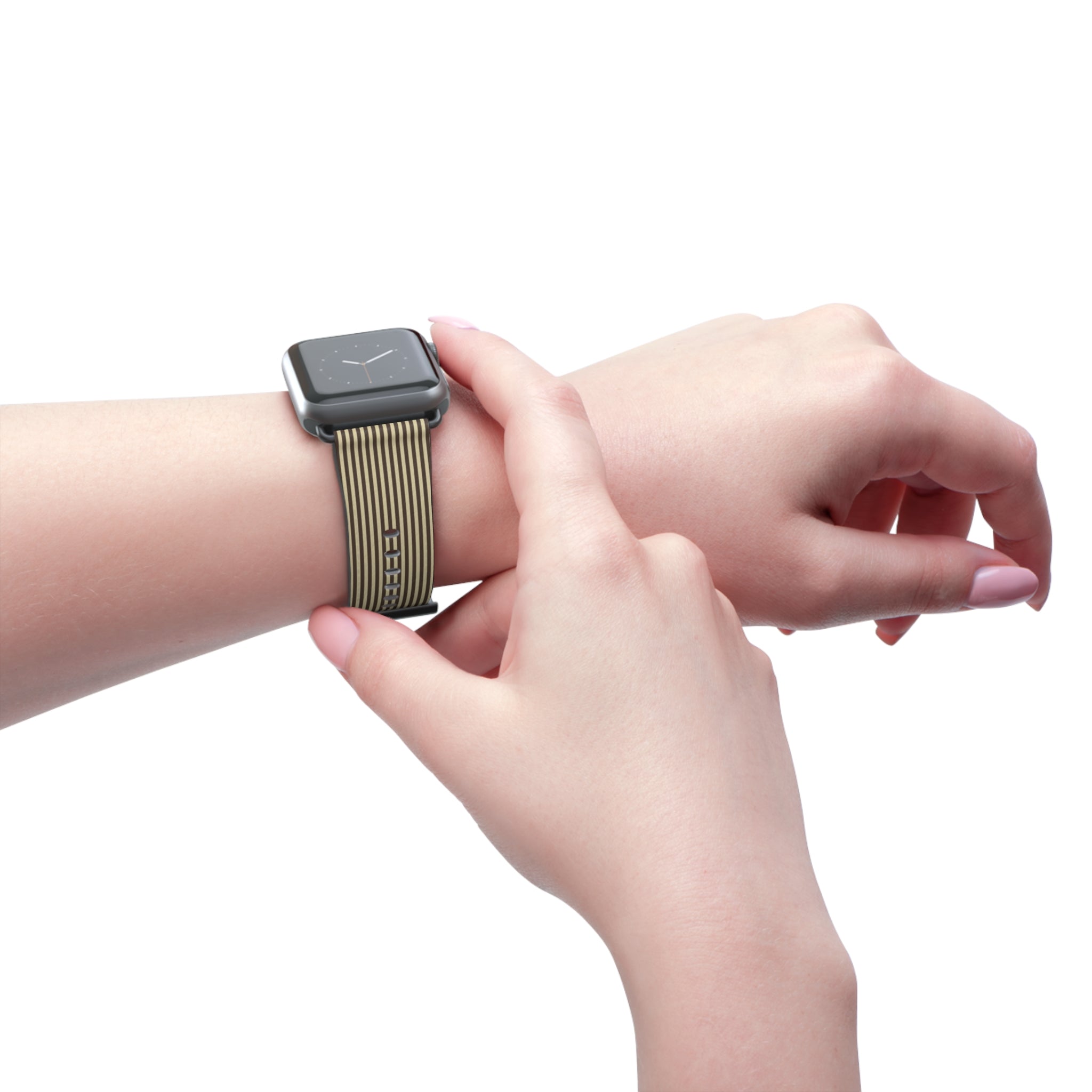 Butter & Brown Striped Smartwatch Strap by etchd, view 11