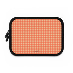 Coral & Peach Gingham Laptop Sleeve by etchd, view 2