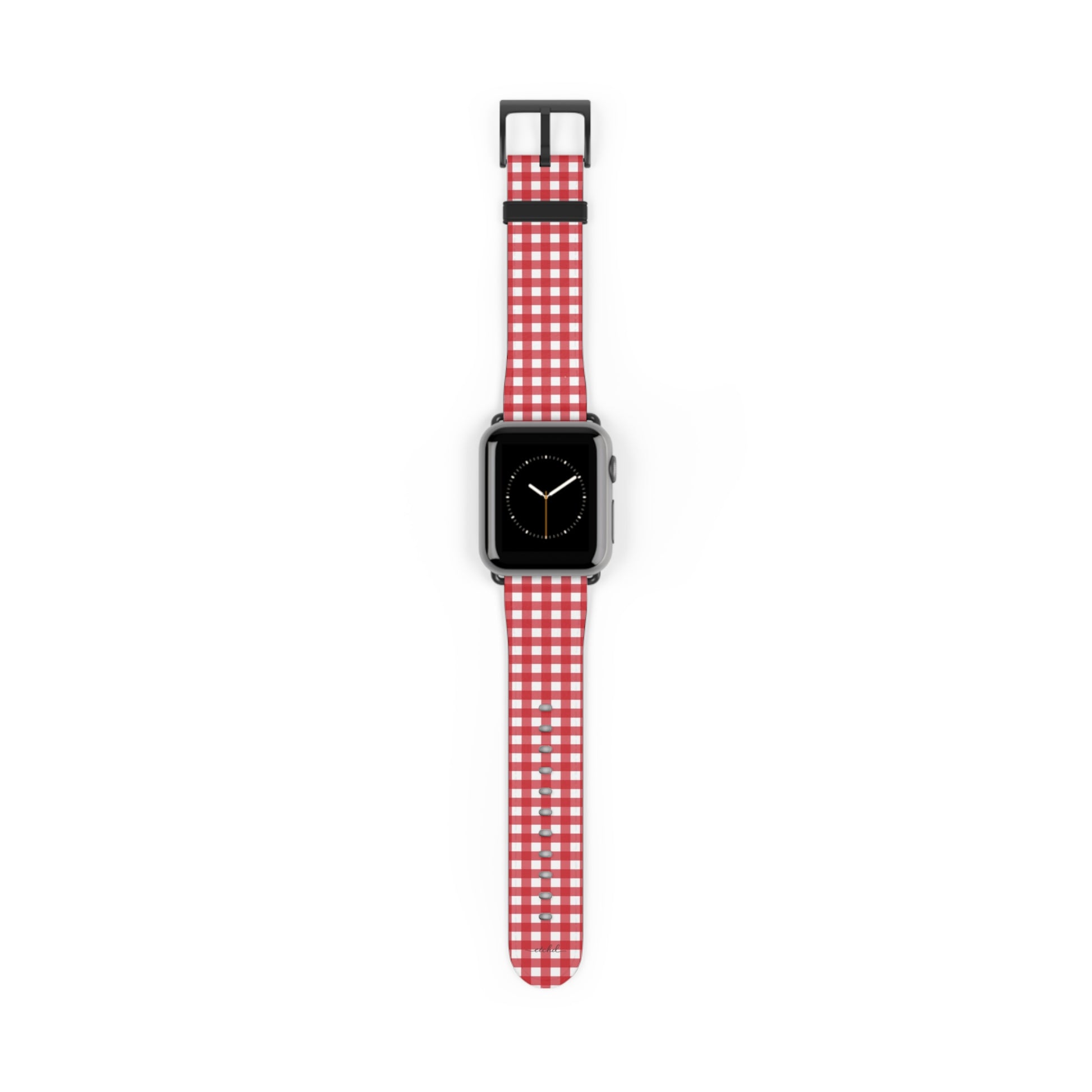 Classic Red & White Gingham Smartwatch Strap by etchd