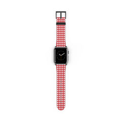 Classic Red & White Gingham Smartwatch Strap by etchd