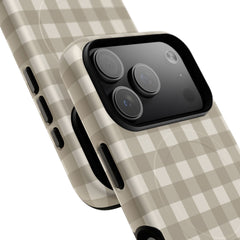 Neutral Gingham Magnetic Phone Case by etchd, view 100