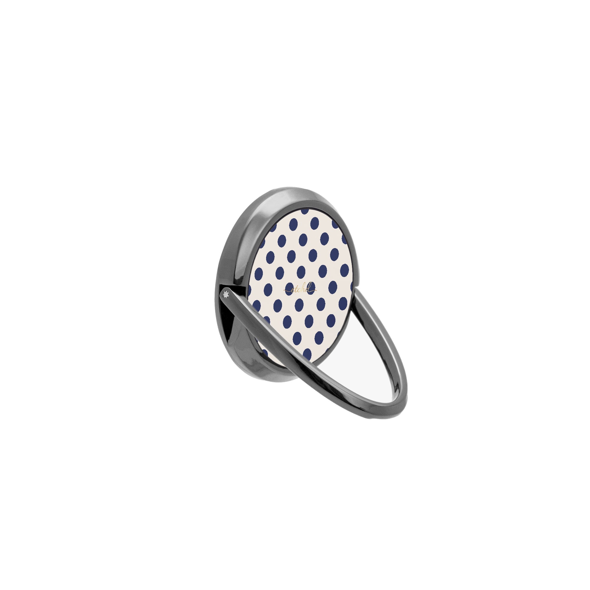 Navy & Cream Polka Dot Phone Ring Holder by etchd, view 8