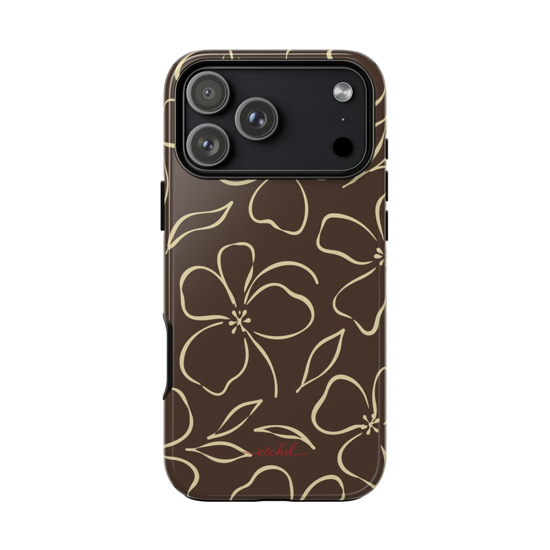Butter & Brown Floral Phone Case by etchd, view 59