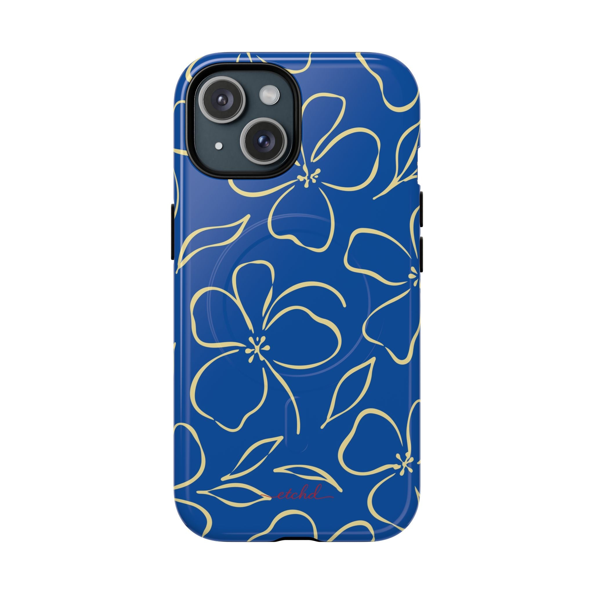 Cobalt & Butter Floral Funda magnética para móvil de etchd, vista 2