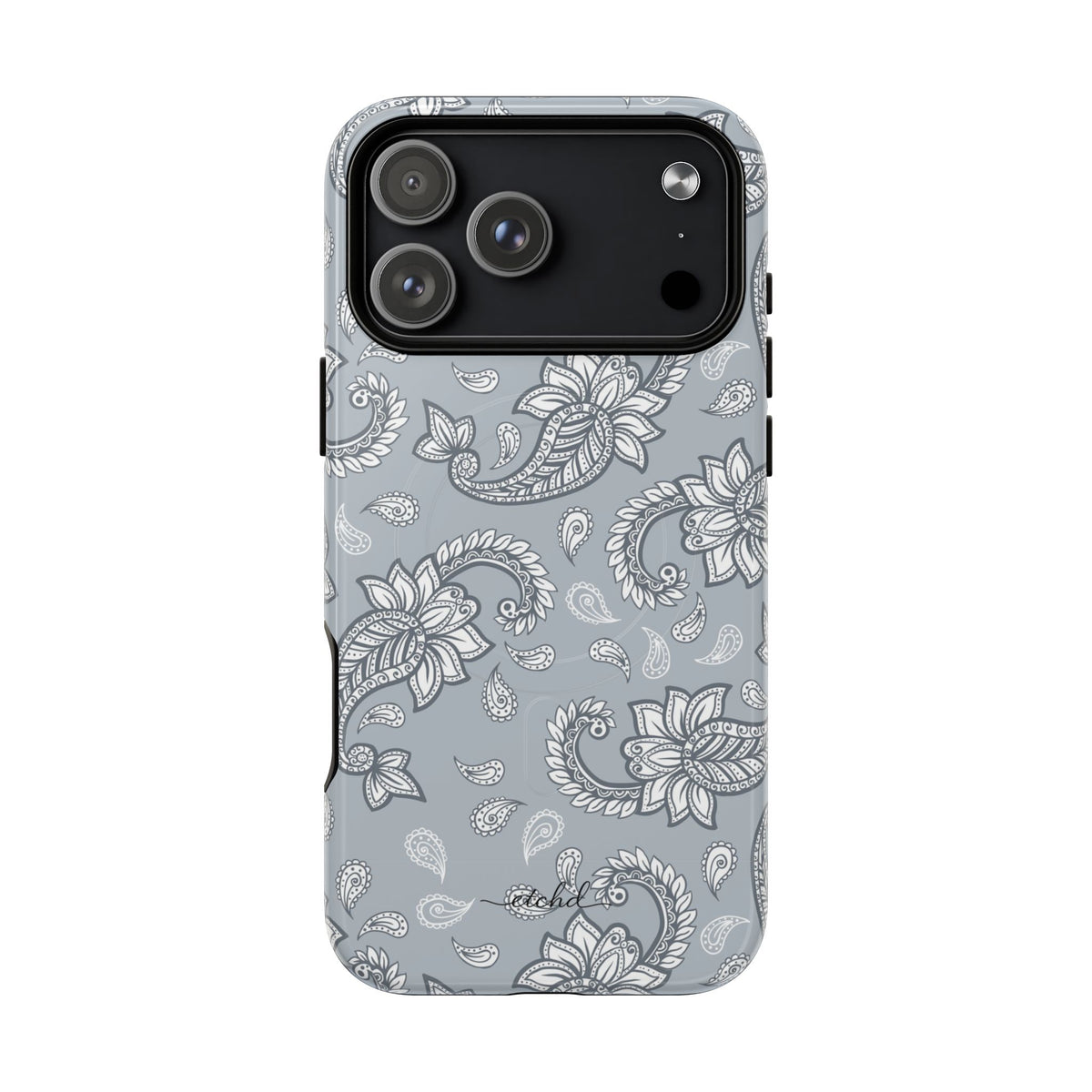 Dusty Blue Paisley Magnetic Phone Case by etchd, view 31