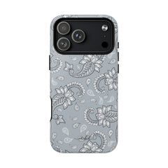 Dusty Blue Paisley Magnetic Phone Case by etchd, view 31