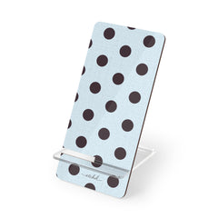 Plum And Blue Polka Dot Phone Stand by etchd