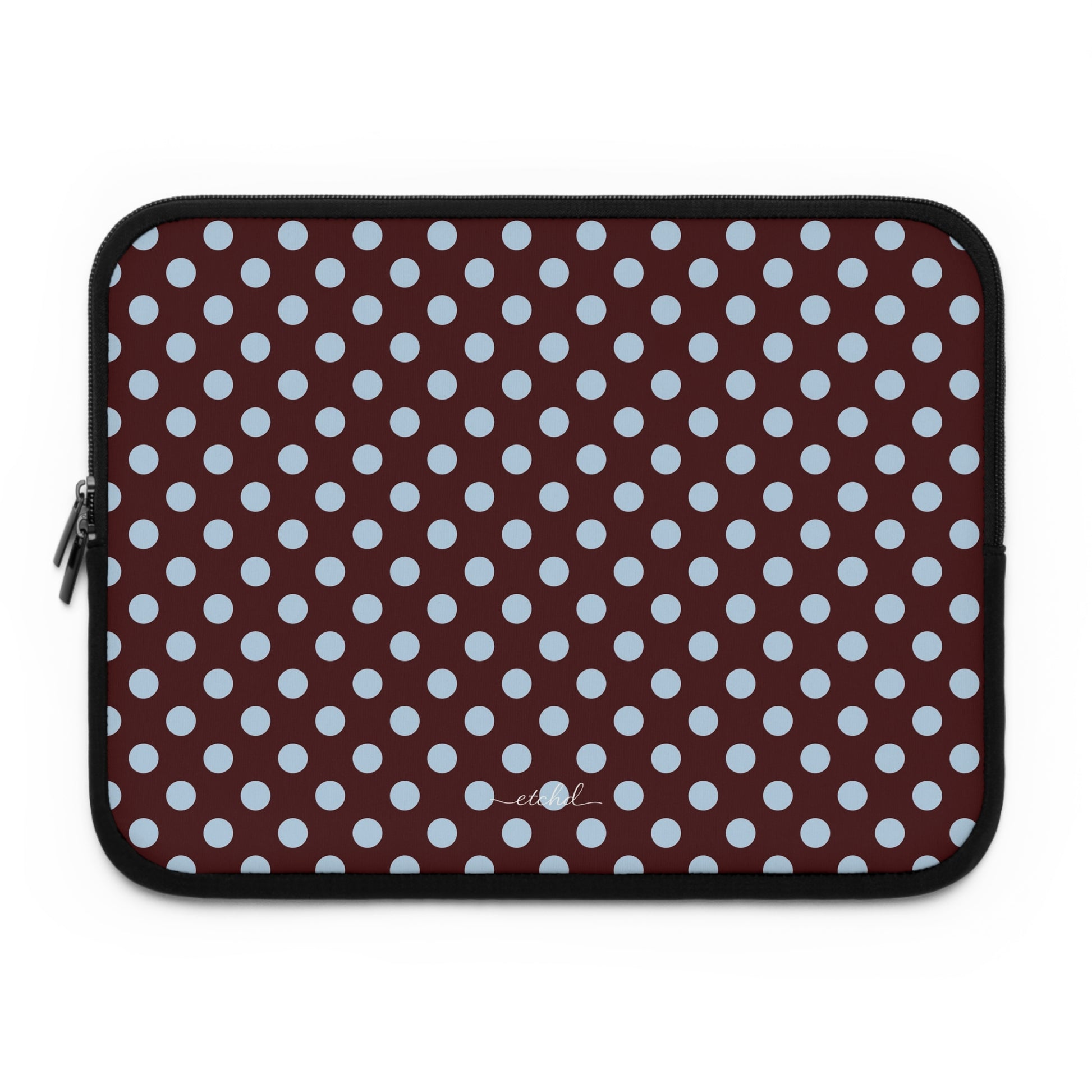 Cherry & Blue Polka Dot Laptop Sleeve by etchd