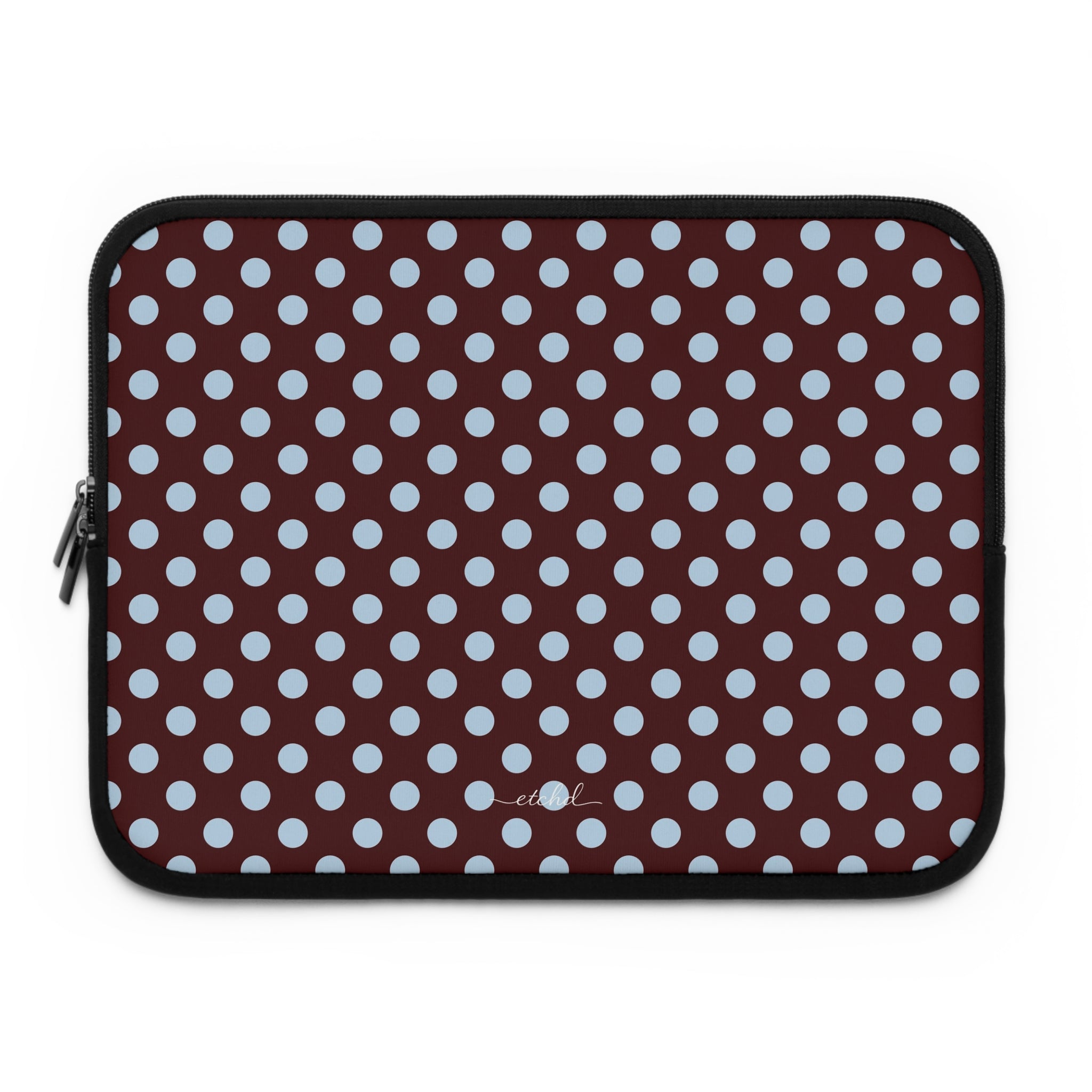 Cherry & Blue Polka Dot Laptop Sleeve by etchd