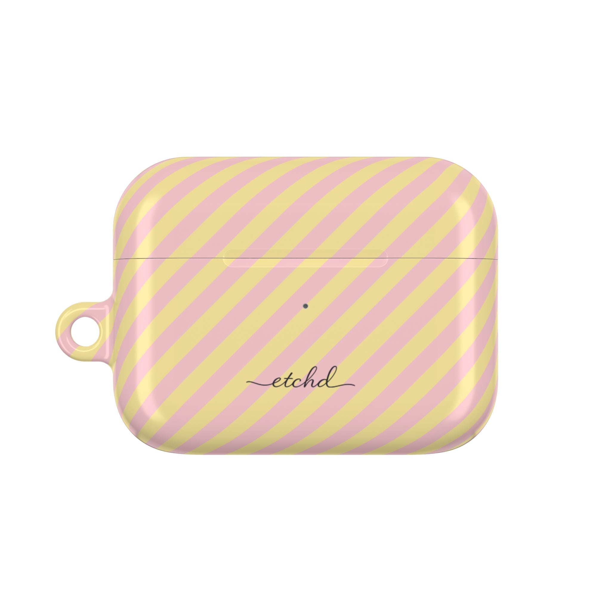 Pink & Butter Striped Diagonal Funda para AirPods de etchd, vista 2