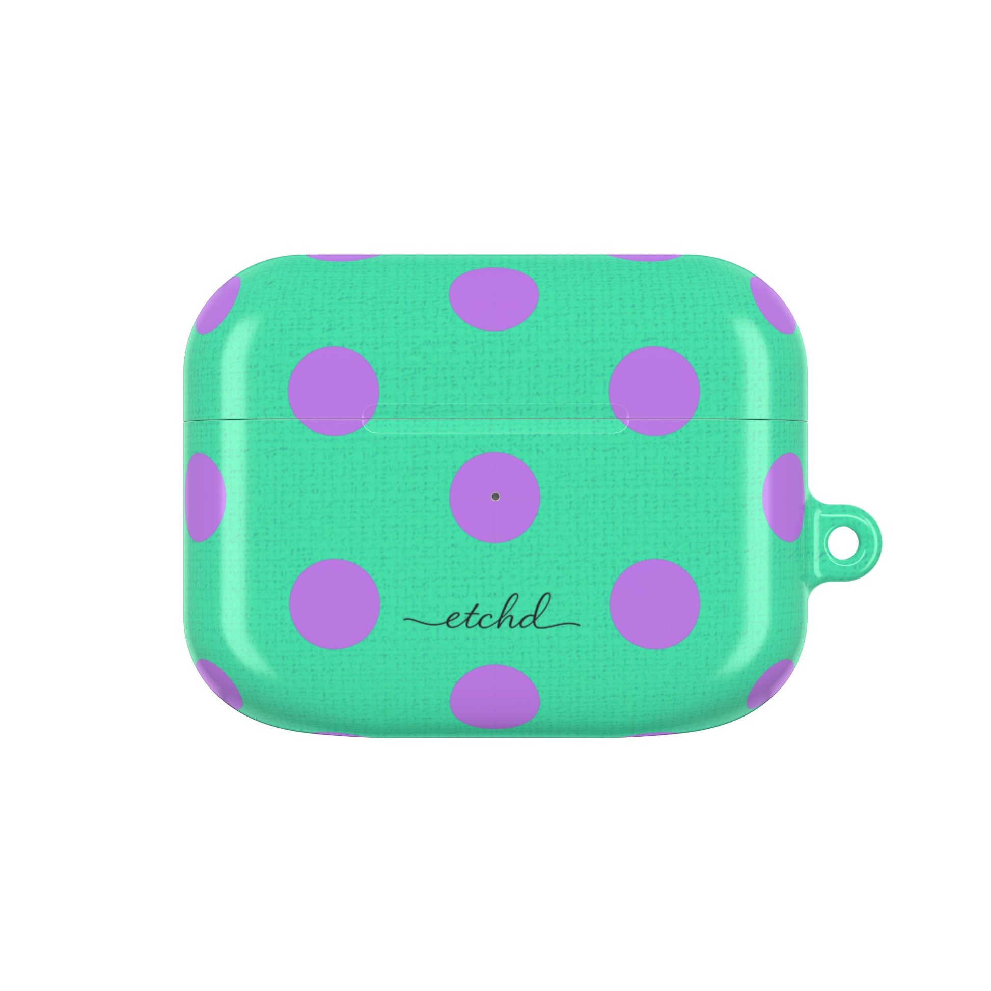 Lilac & Hypermint Polka Dot AirPod Case by etchd