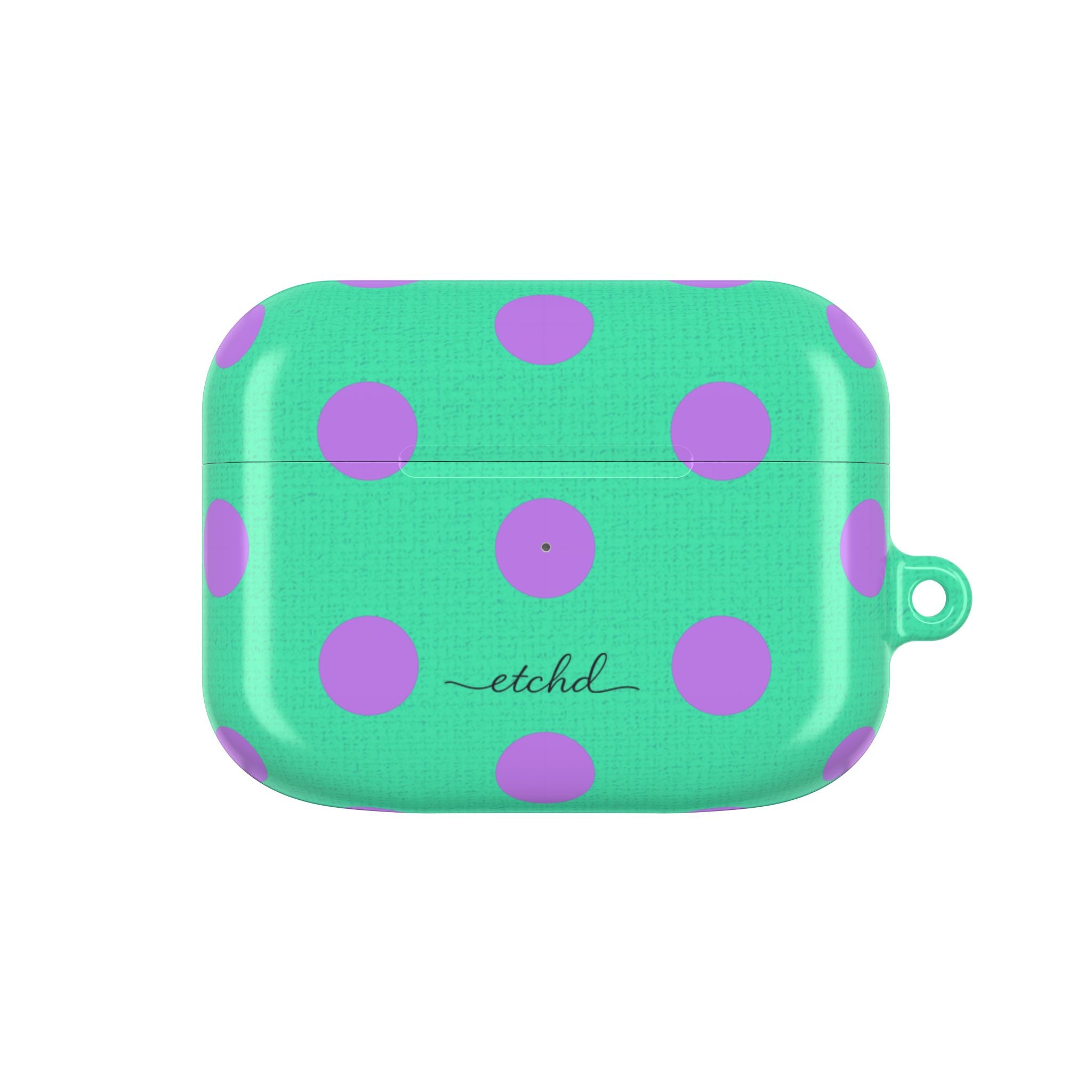 Lilac & Hypermint Polka Dot AirPod Case by etchd