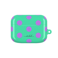 Lilac & Hypermint Polka Dot AirPod Case by etchd