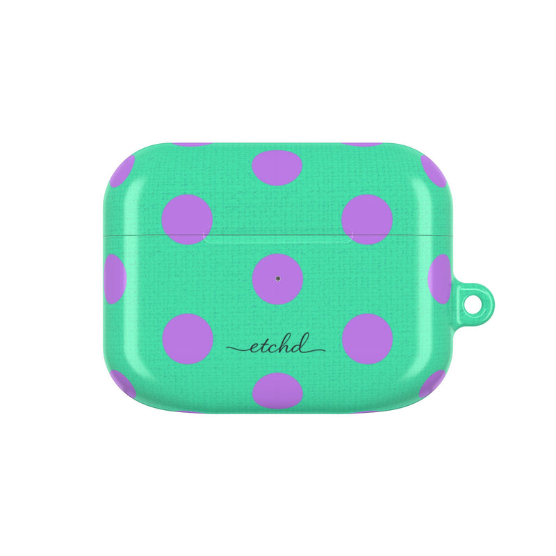 Lilac & Hypermint Polka Dot AirPod Case by etchd